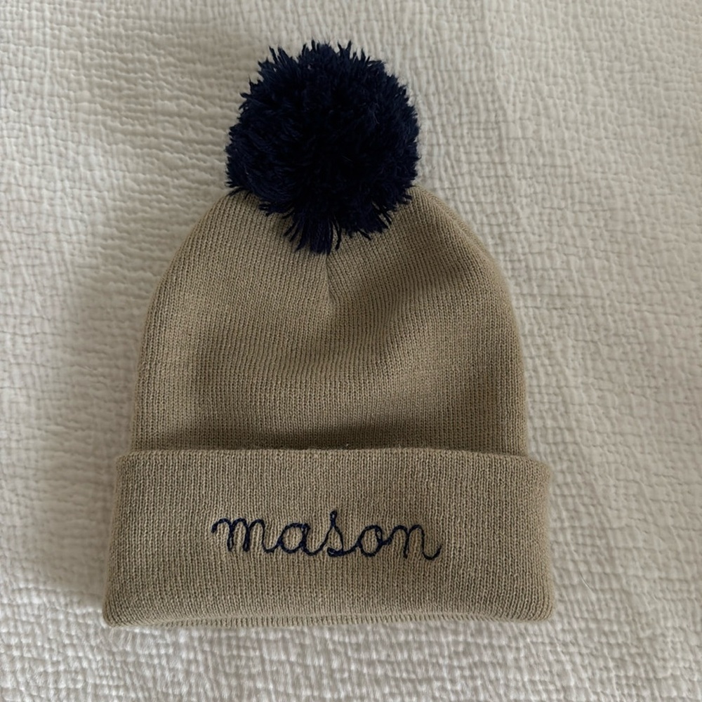 MONOGRAM MASON LITTLE PAPER BOAT KNIT POM HAT
